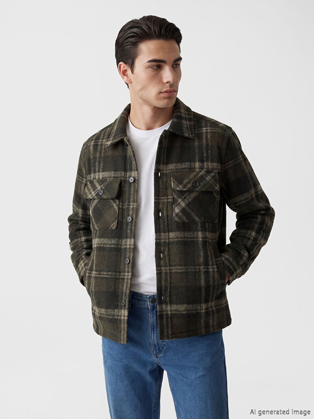 Comfortable Fit Plaid Men's Shirt Jacket