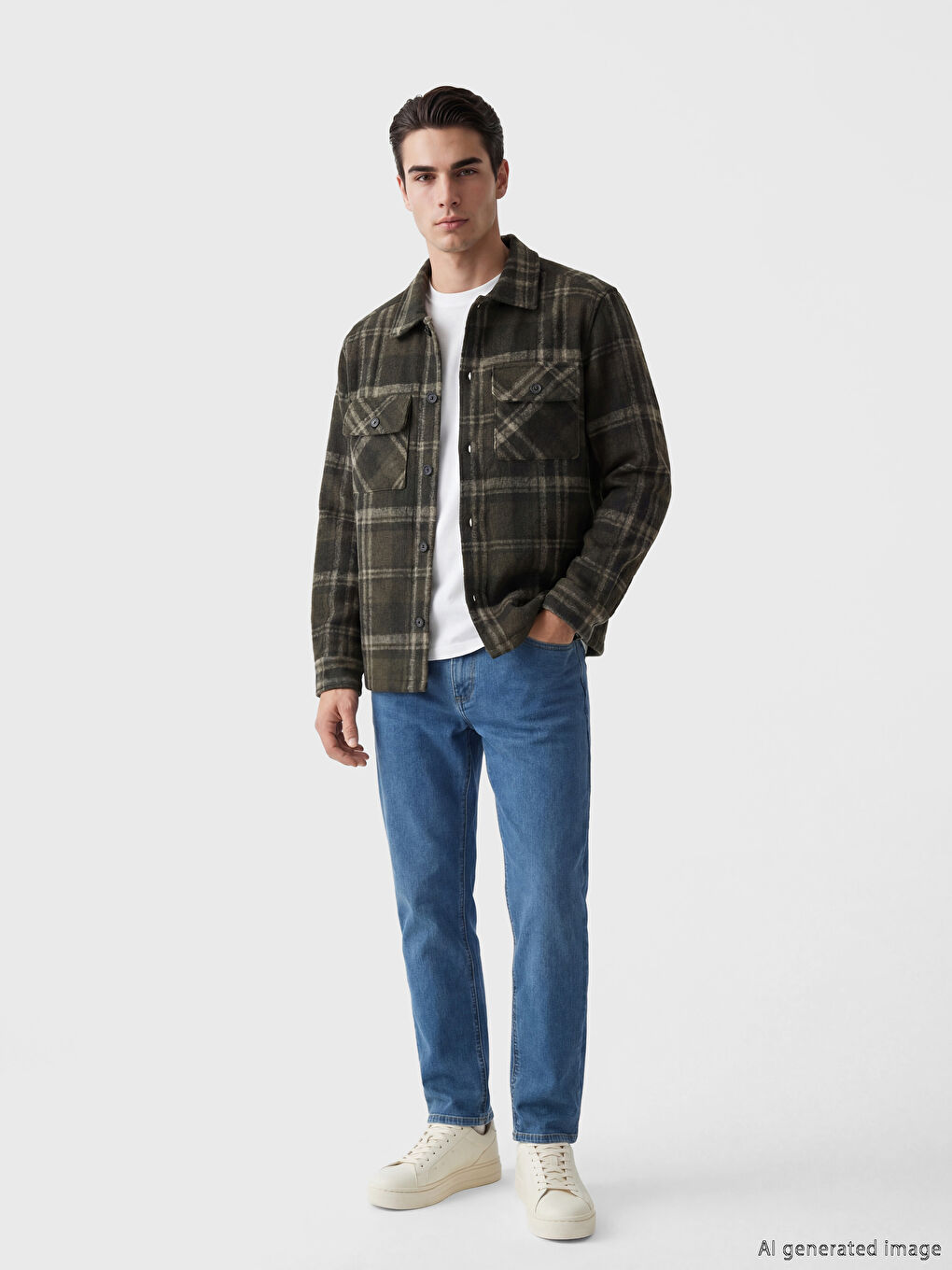 Comfortable Fit Plaid Men's Shirt Jacket-1