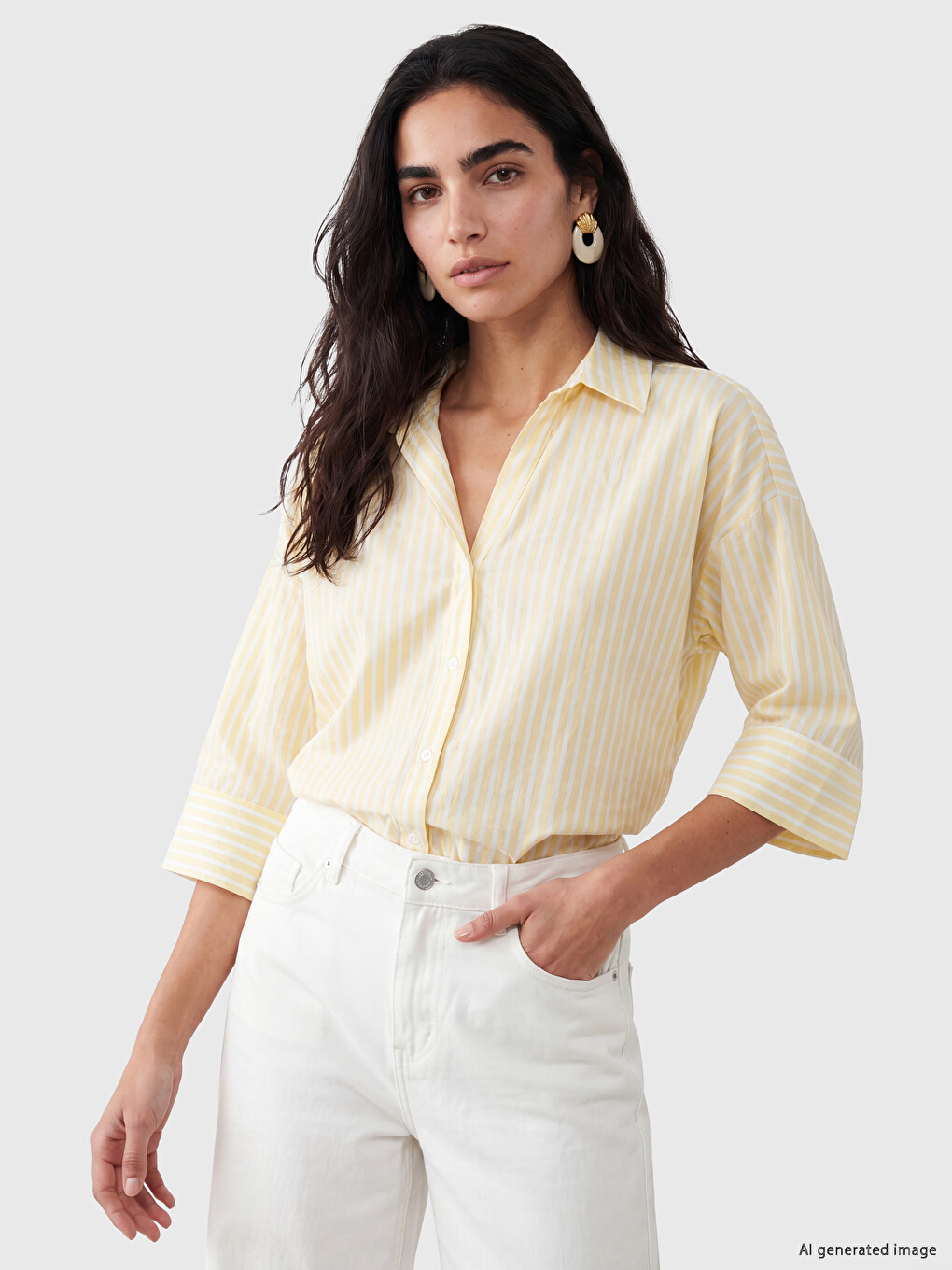 Striped Oversize Women's Shirt