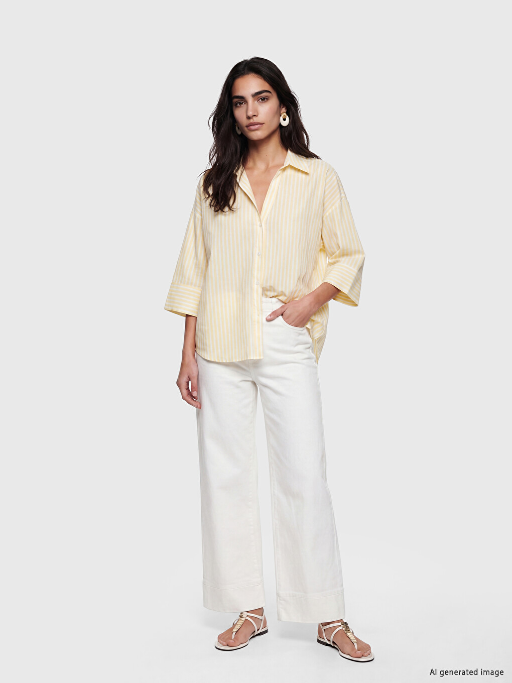 Striped Oversize Women's Shirt-1