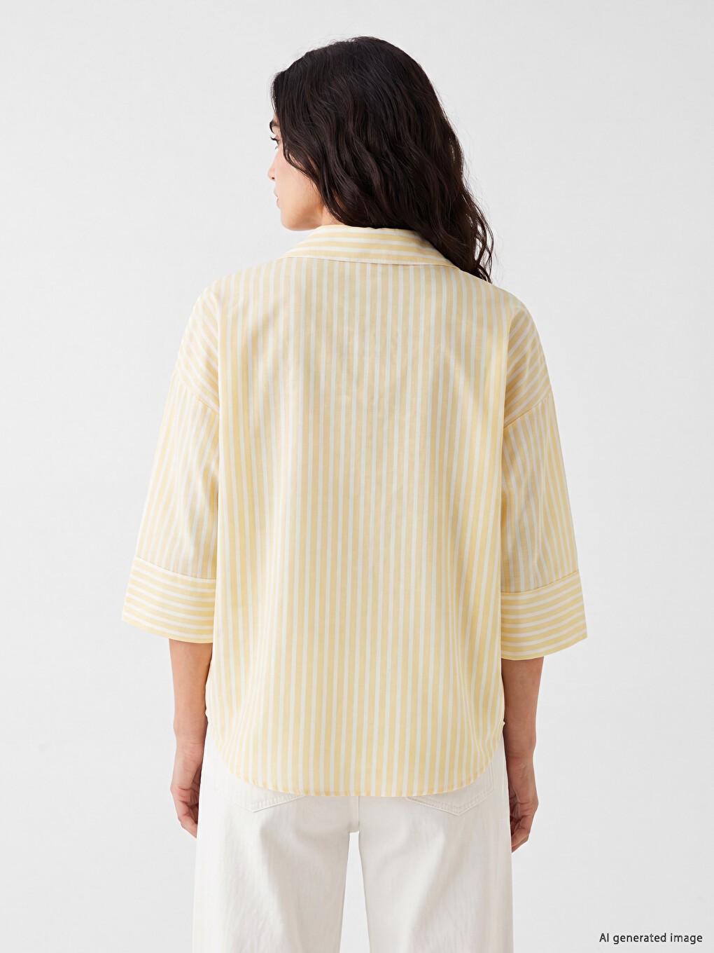 Striped Oversize Women's Shirt-3
