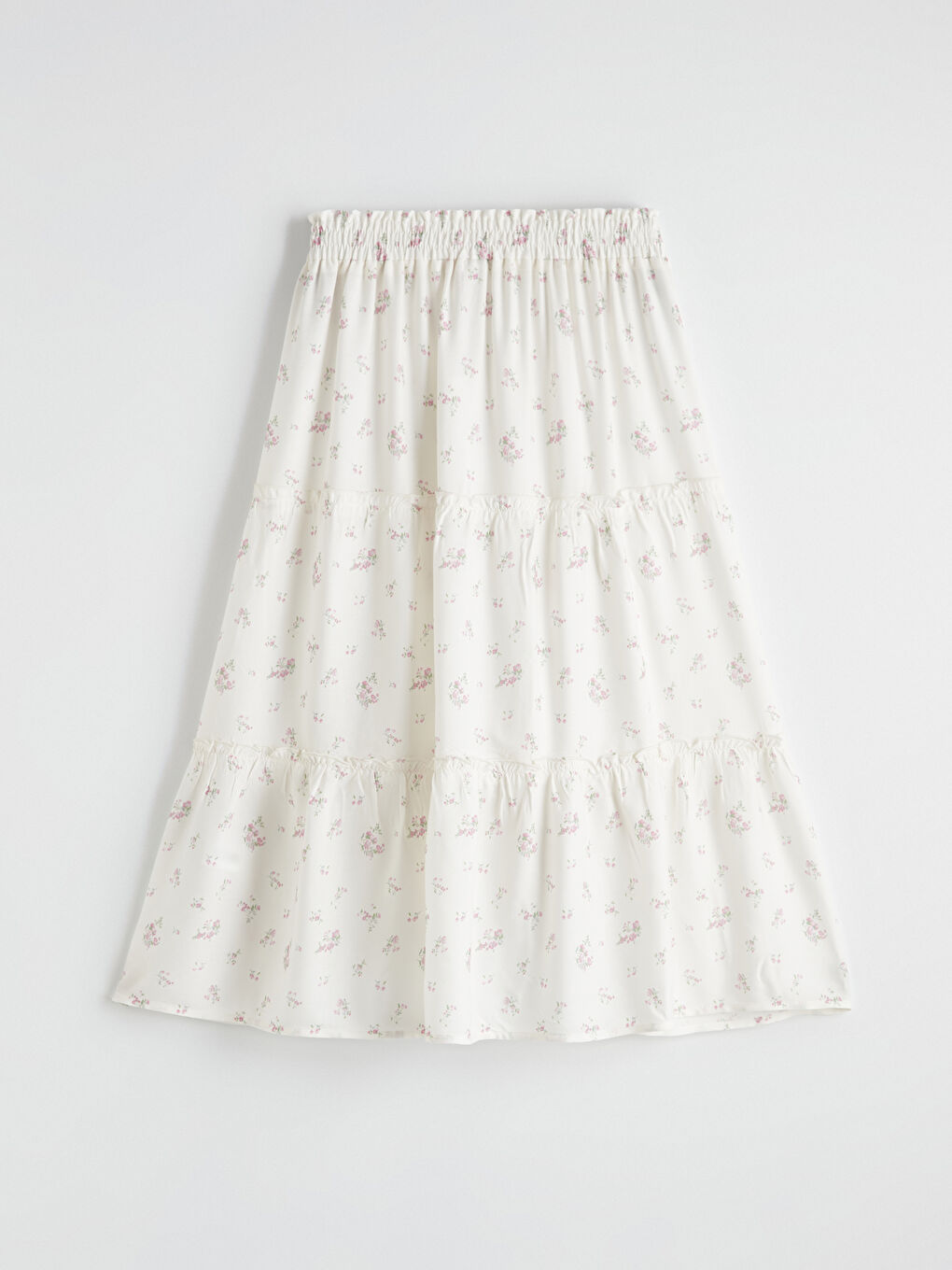Pembe Fırfırlı Çiçek Desenli Kız Çocuk Etek-2