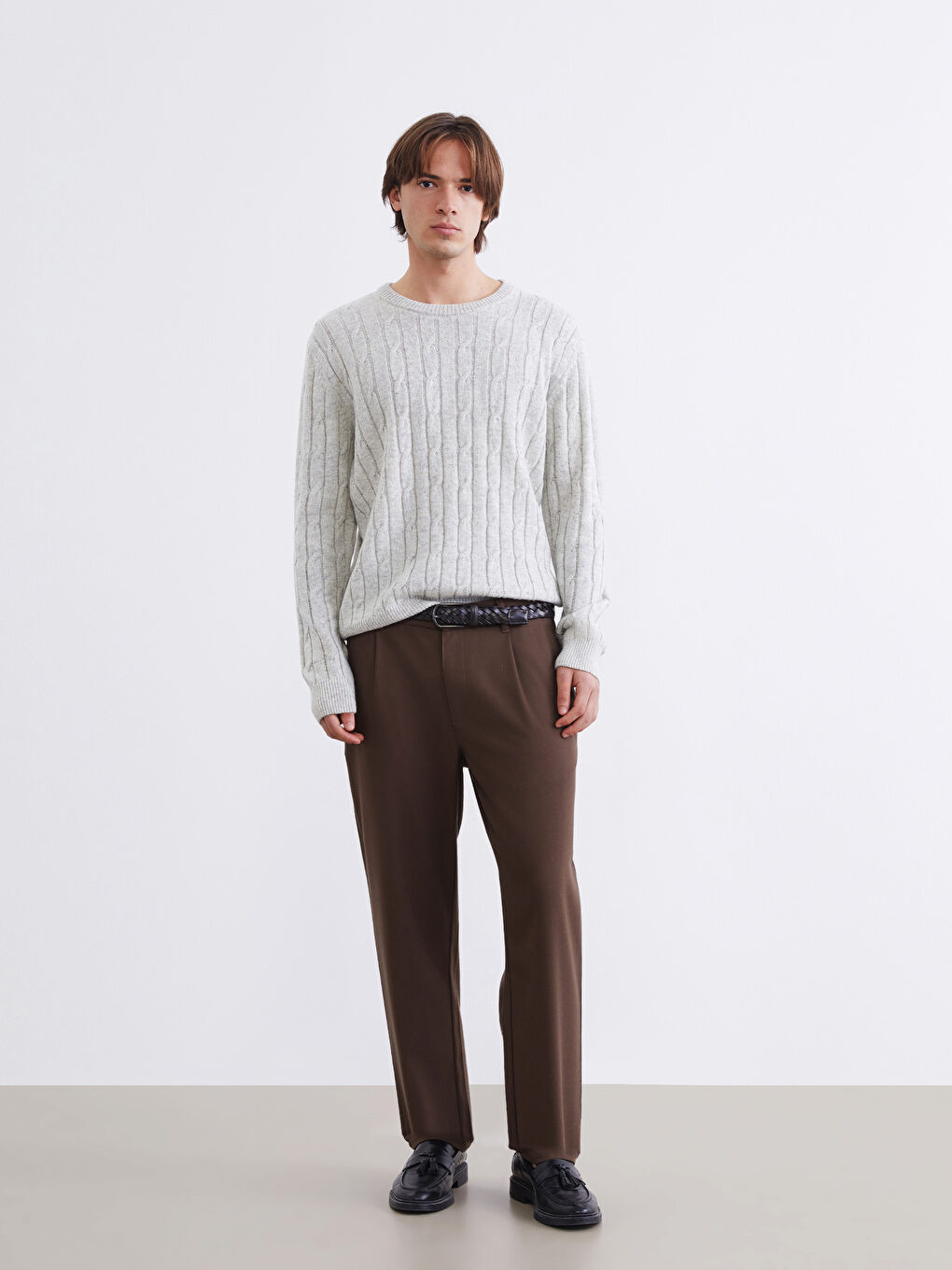 Kahverengi Standart Kalıp Erkek Pantolon