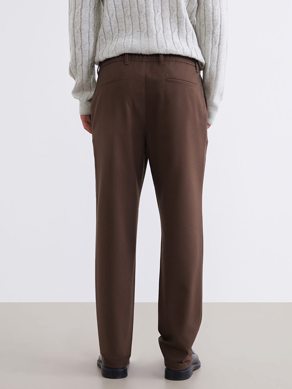Kahverengi Standart Kalıp Erkek Pantolon-3