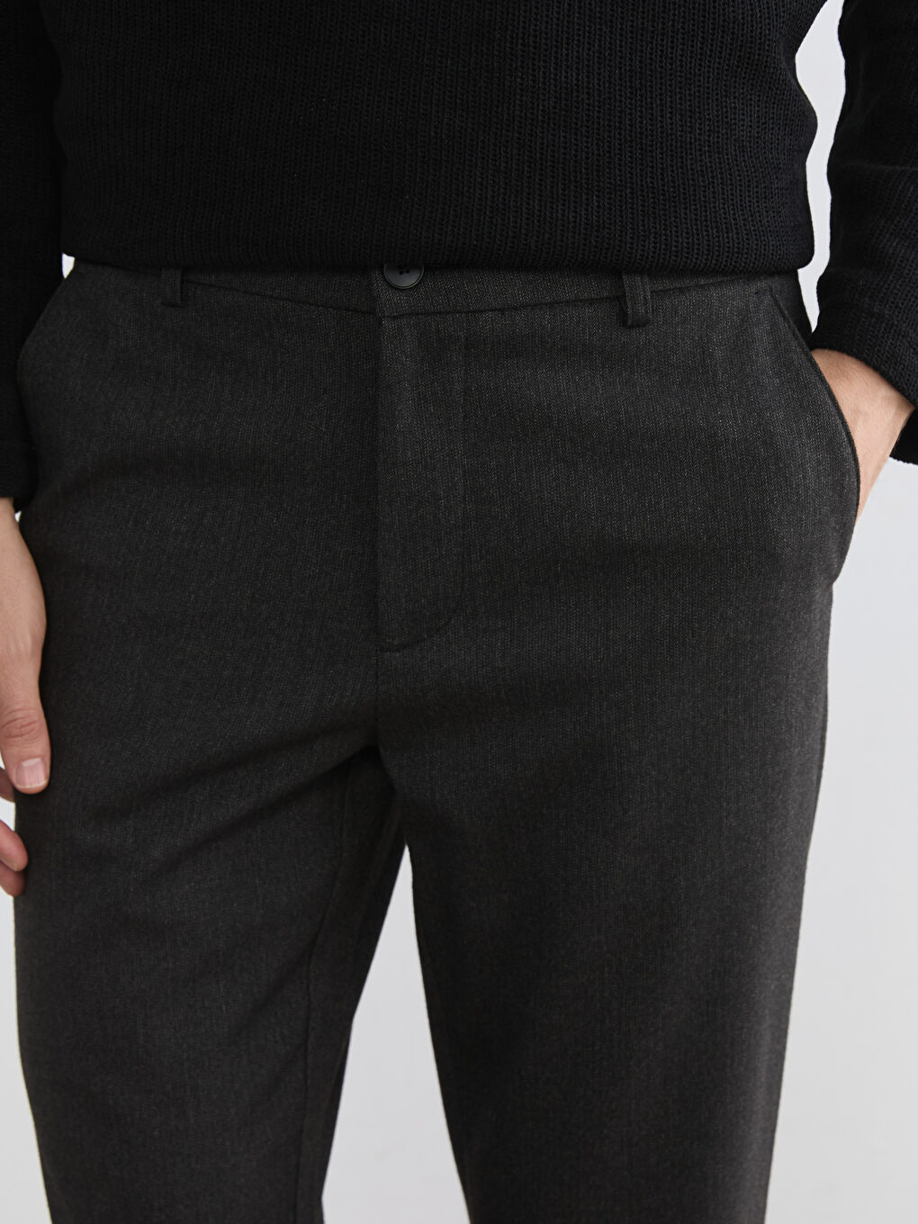 Antrasit Standart Kalıp Erkek Pantolon-2