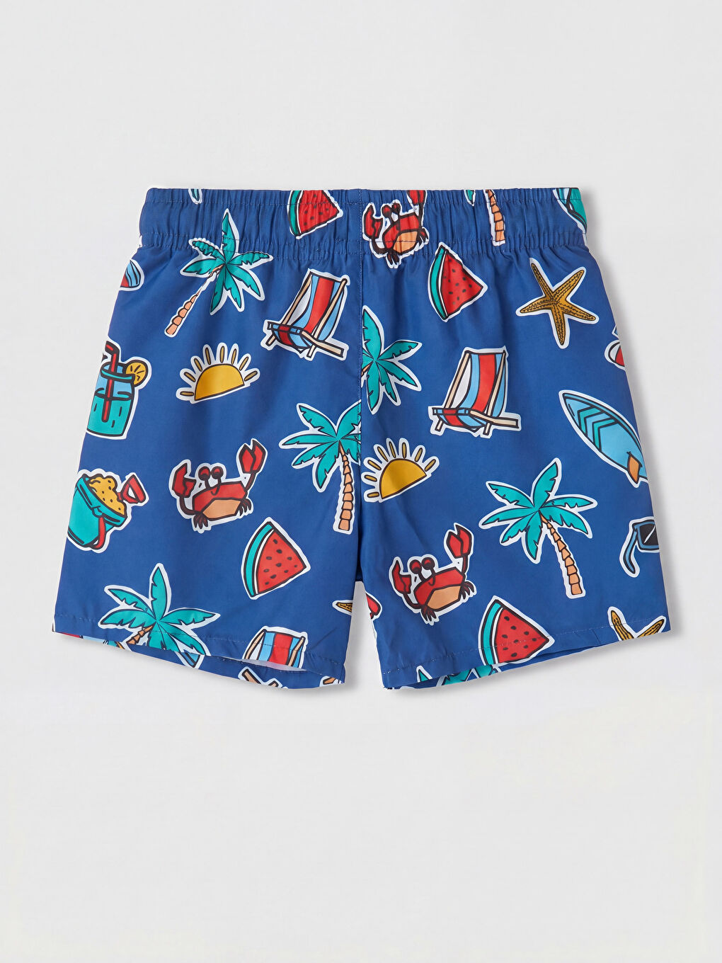 Beyaz California Baskılı Erkek Çocuk Atlet ve Deniz Şortu-4