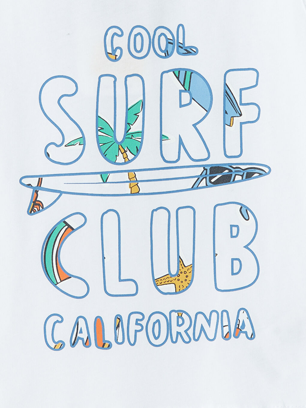 Beyaz California Baskılı Erkek Çocuk Atlet ve Deniz Şortu-5