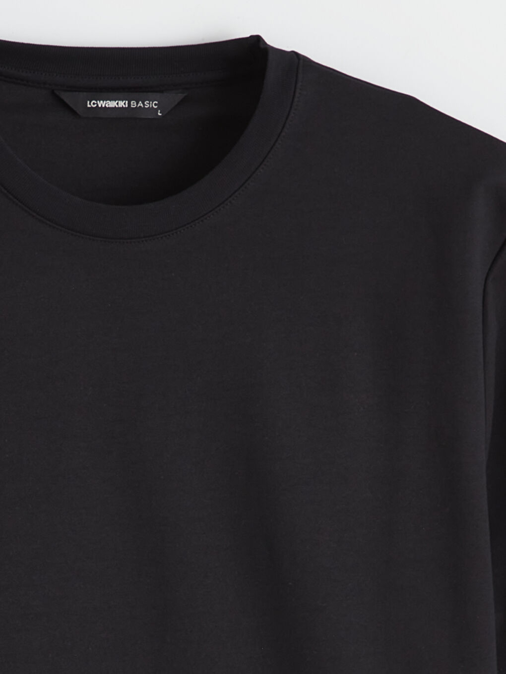 Siyah Bisiklet Yaka Erkek Tişört-5