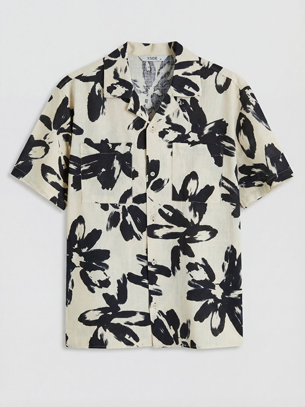 Ekru Regular Fit Desenli Poplin Erkek Gömlek-4