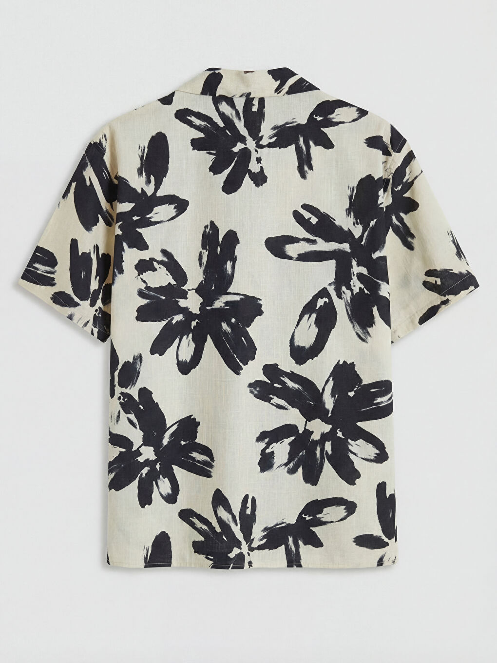 Ekru Regular Fit Desenli Poplin Erkek Gömlek-5