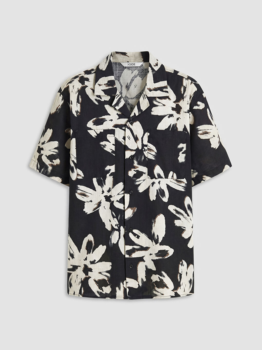 Antrasit Regular Fit Desenli Poplin Erkek Gömlek