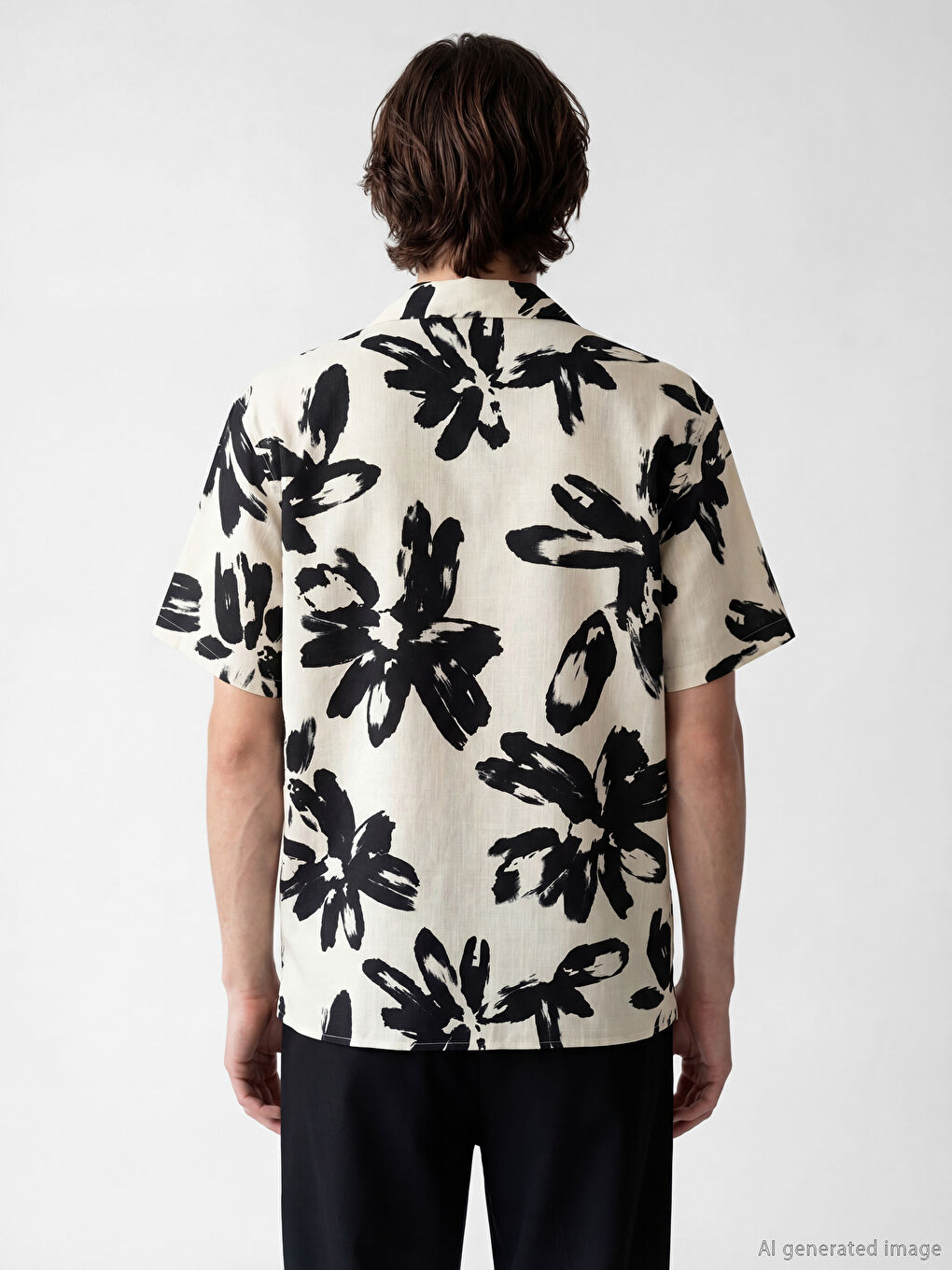 Ekru Regular Fit Desenli Poplin Erkek Gömlek-3