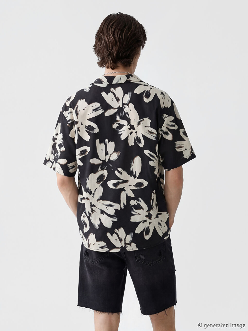 Antrasit Regular Fit Desenli Poplin Erkek Gömlek-2