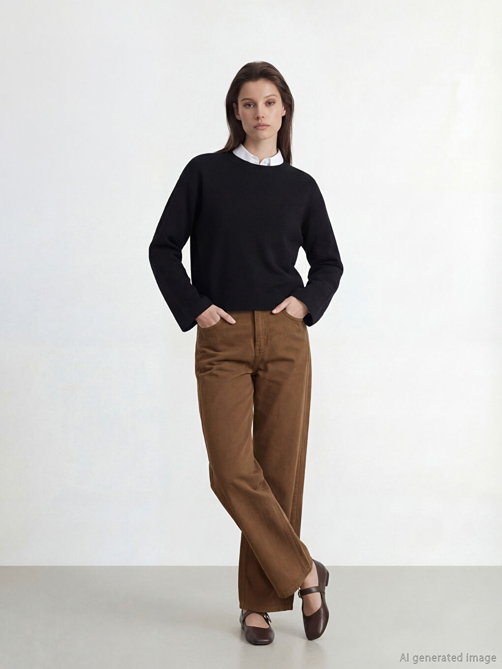 Жена Кафяво Дънки