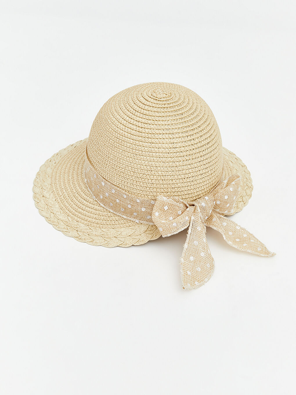 Fiyonk Detaylı Kız Çocuk Hasır Şapka -1