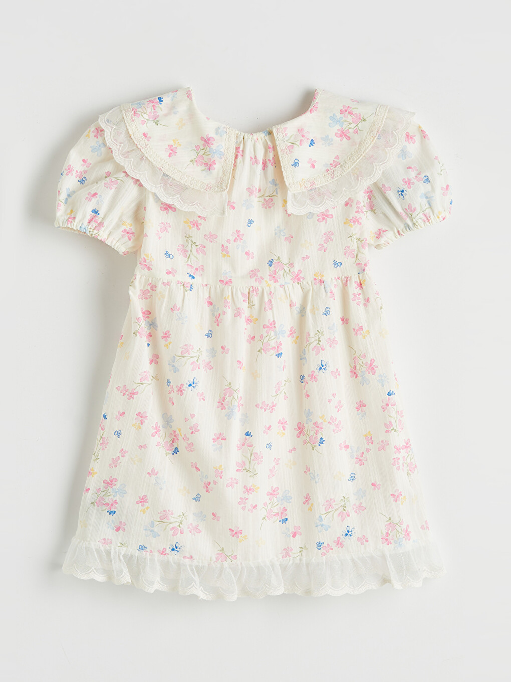 Peter Pan Collar Floral Girls' Dress-1
