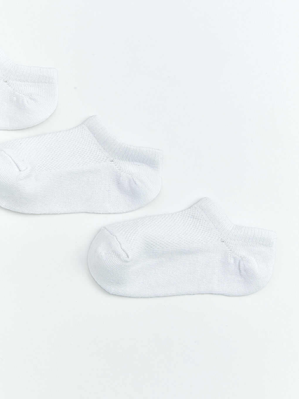 Beyaz Basic Erkek Bebek Patik Çorap 3'lü-1