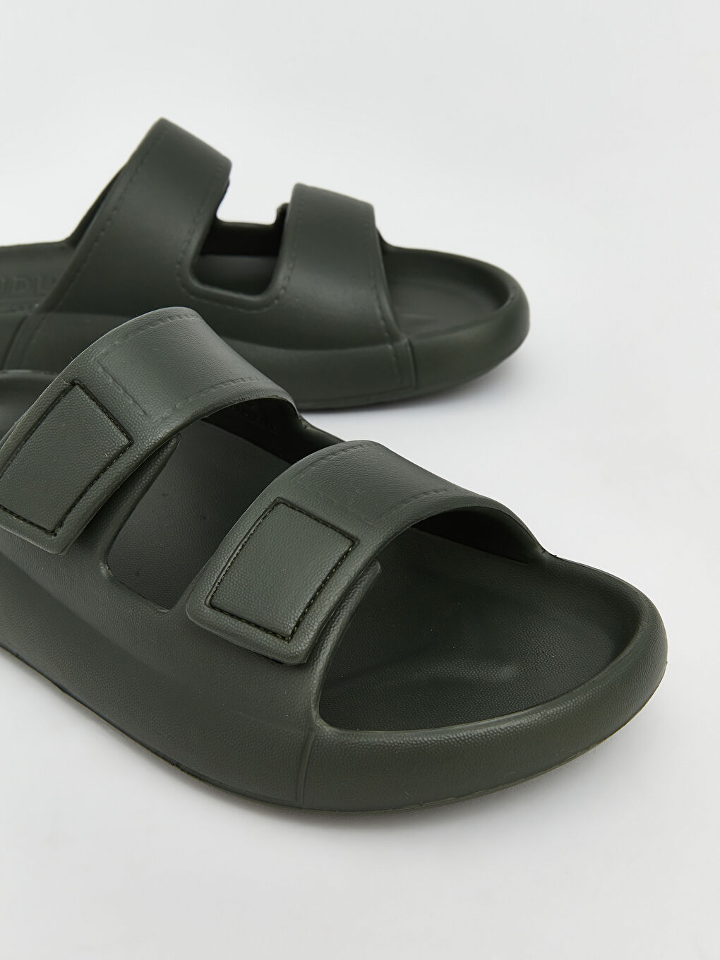 Haki Çift Bantlı Kadın Terlik-2