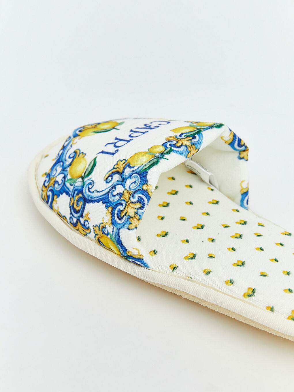 Karışık Limon Baskılı Kadın Ev Terliği-4