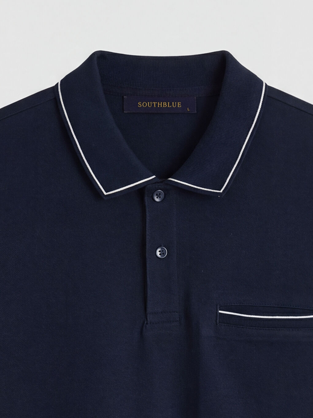 Lacivert Polo Yaka Pike Erkek Tişört-2