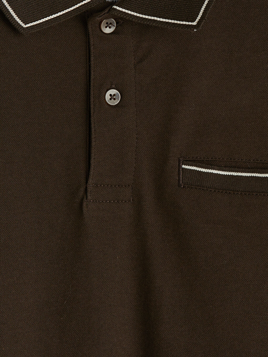 Kahverengi Polo Yaka Pike Erkek Tişört-2