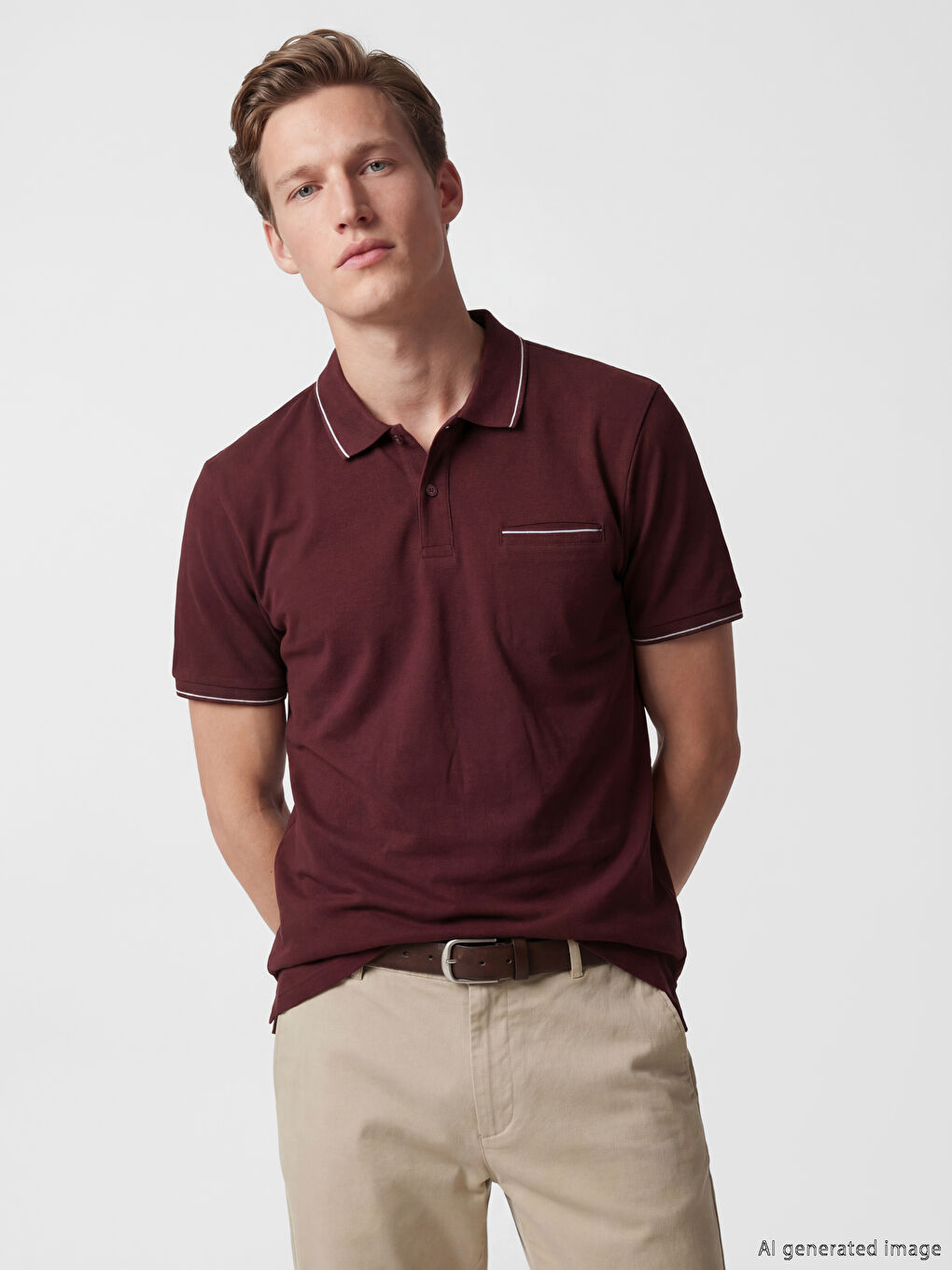 Polo Collar Pique Men's T-Shirt