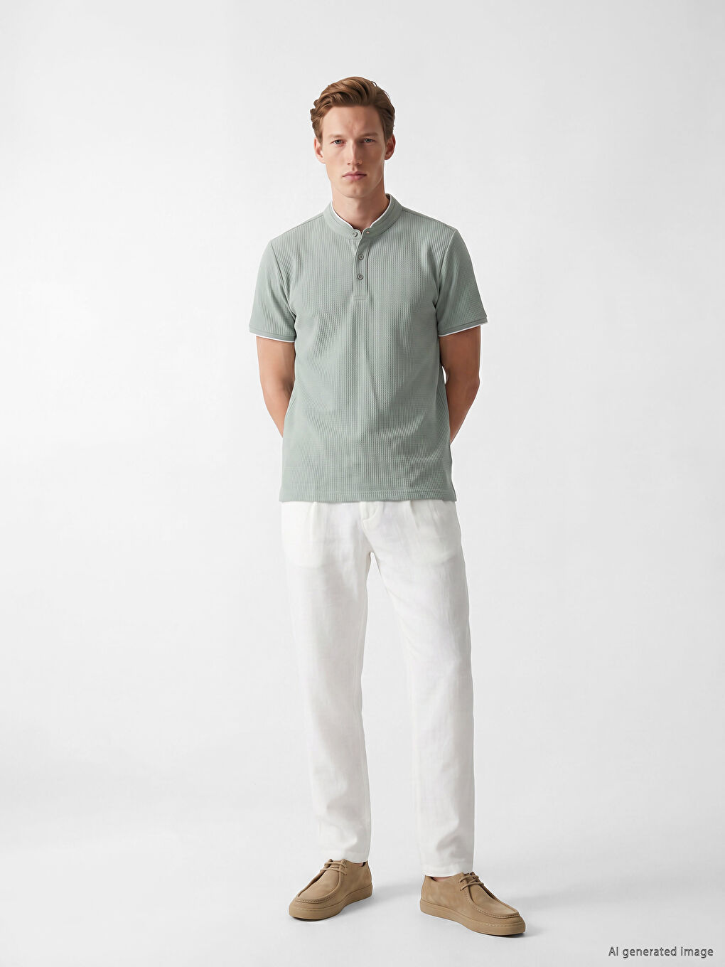 Grandad Collar Jersey Men's T-shirt-1