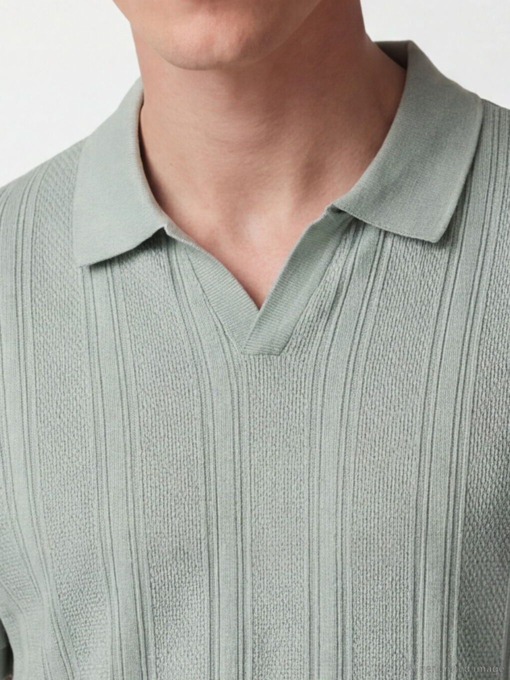 Yeşil Polo Yaka Erkek Tişört-2