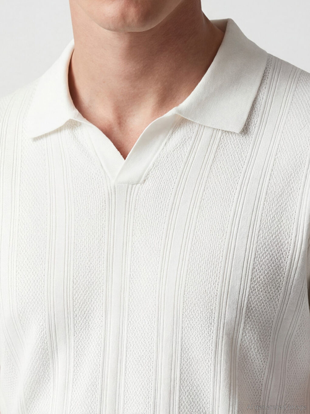 Ekru Polo Yaka Erkek Tişört-2