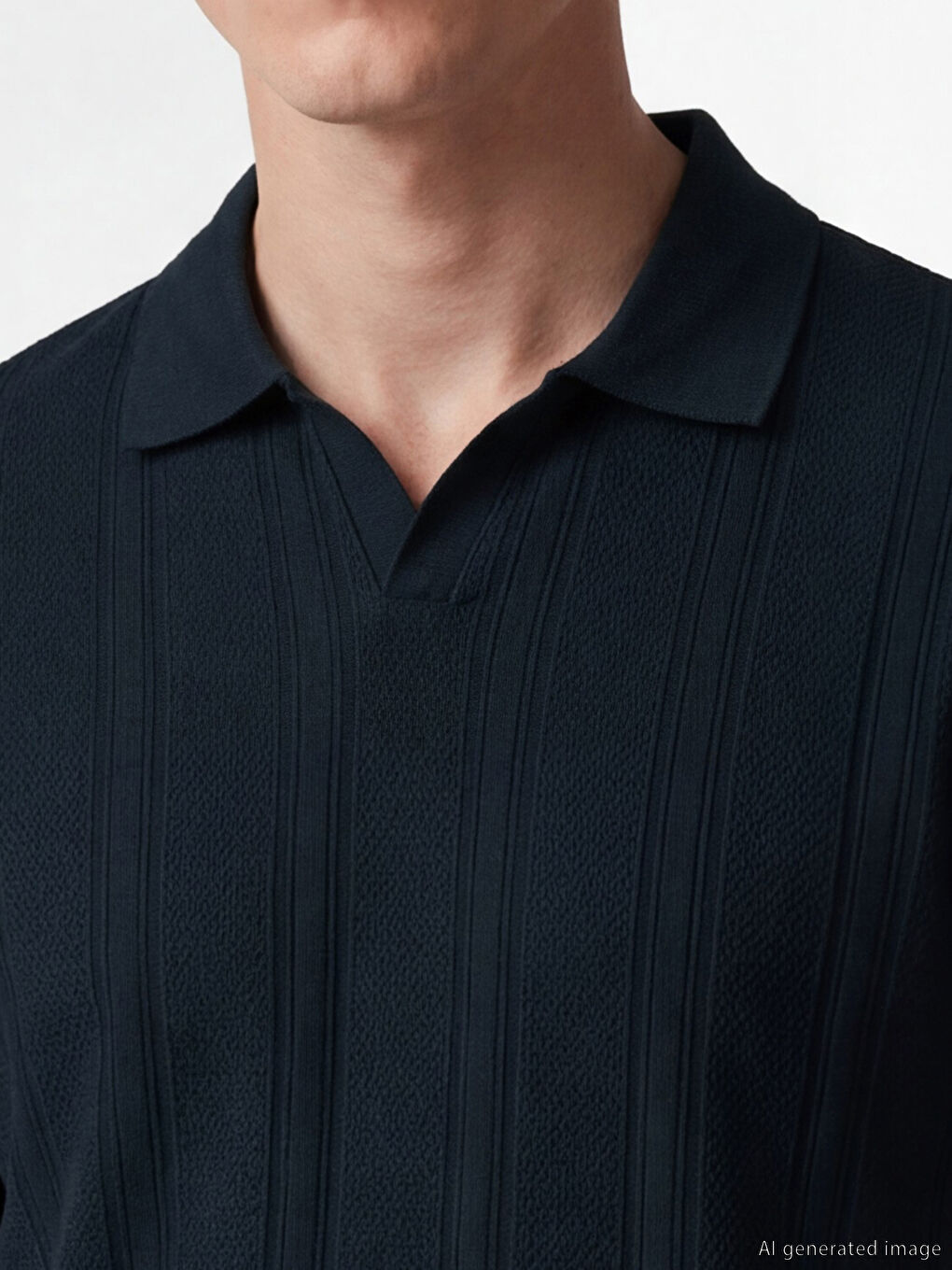 Lacivert Polo Yaka Erkek Tişört-2