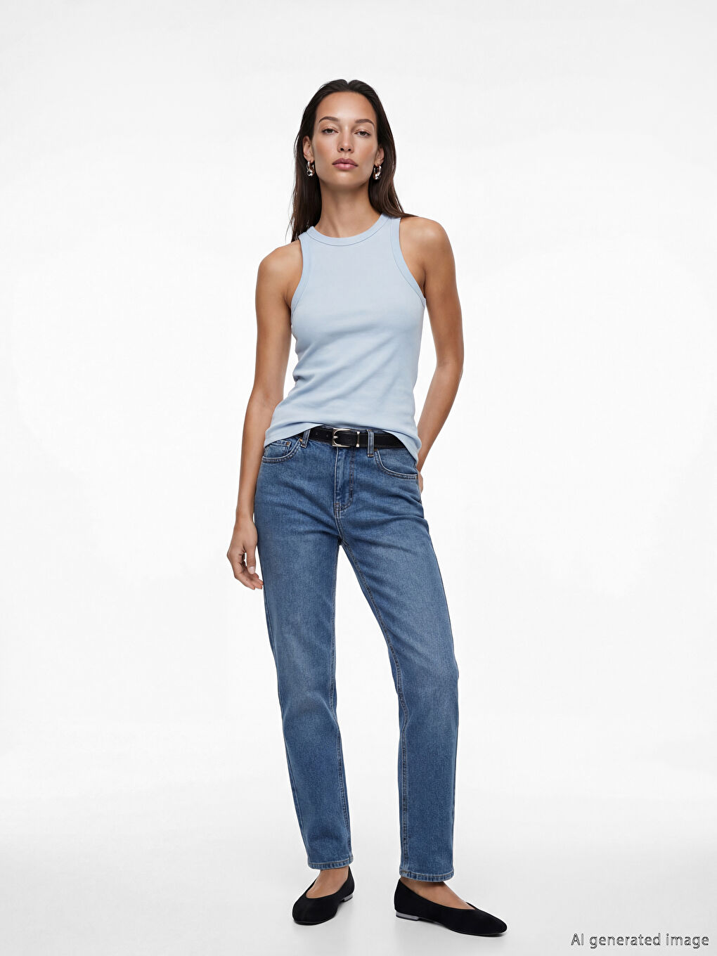 Žena PLAVA Majica bez rukava-1