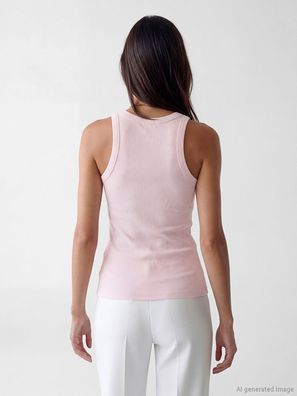 Žena RUŽIČASTA Majica bez rukava-2