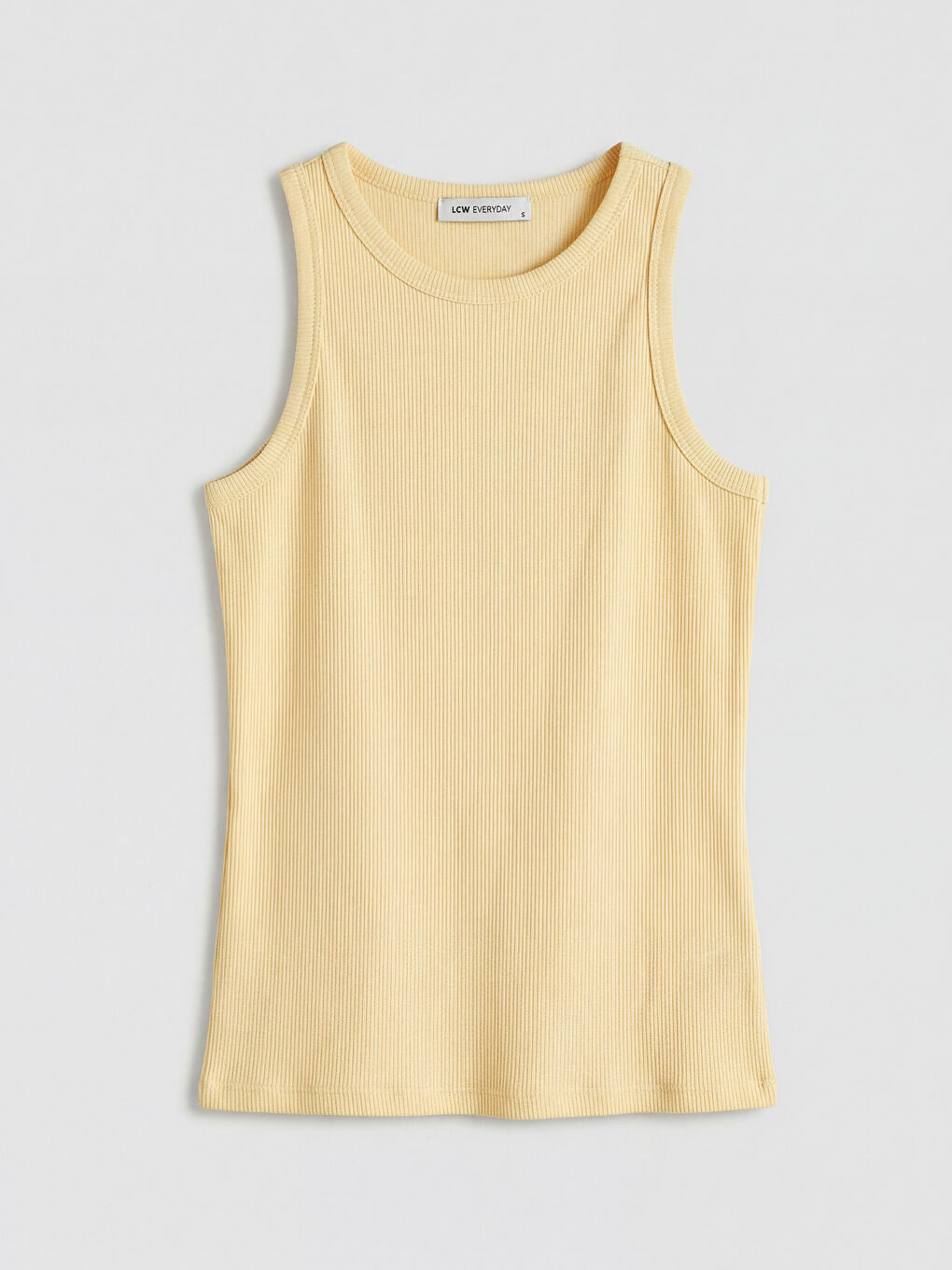 Bej Bisiklet Yaka Kadın Atlet	