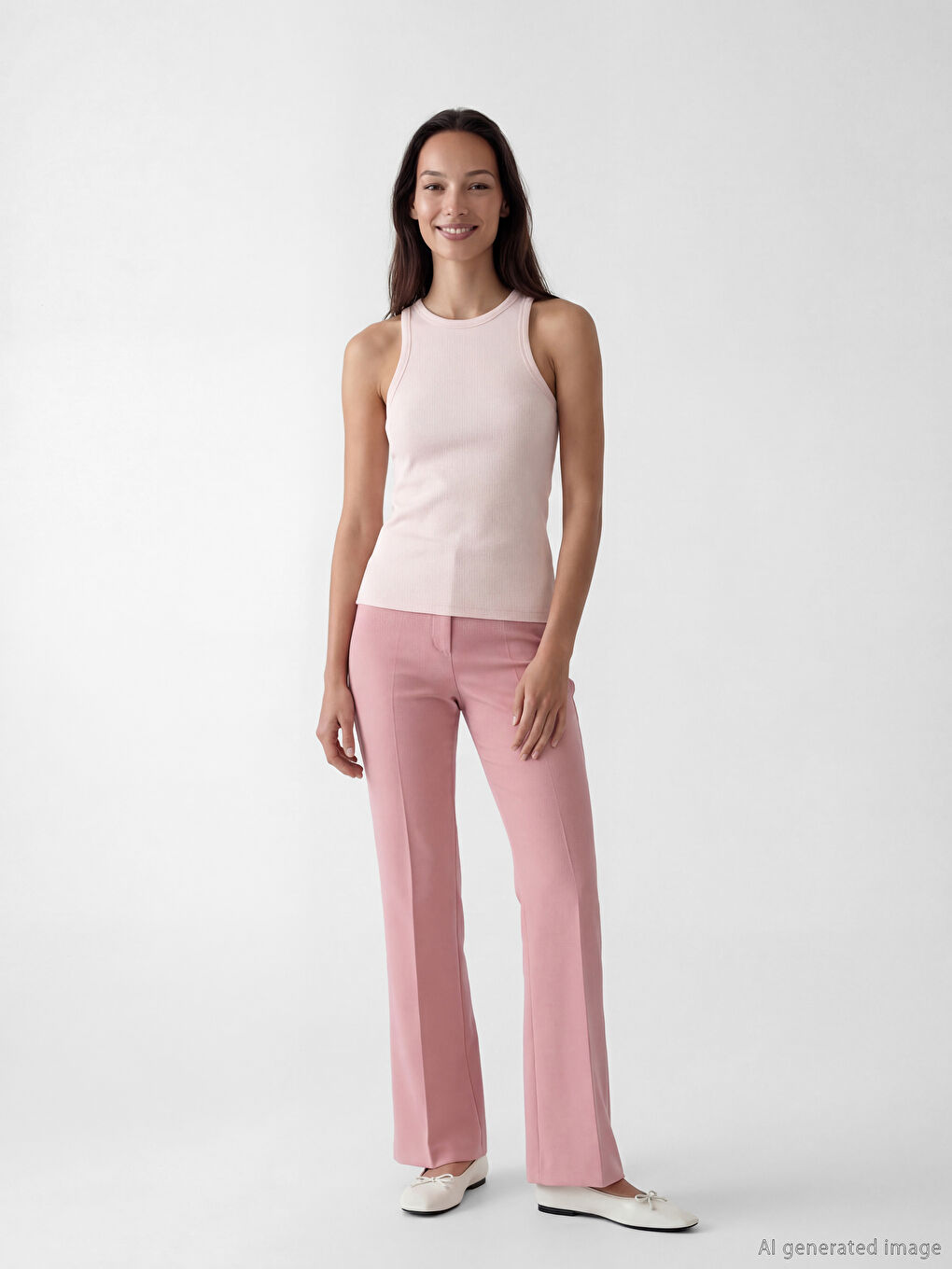 Pembe Bisiklet Yaka Kadın Atlet	-1