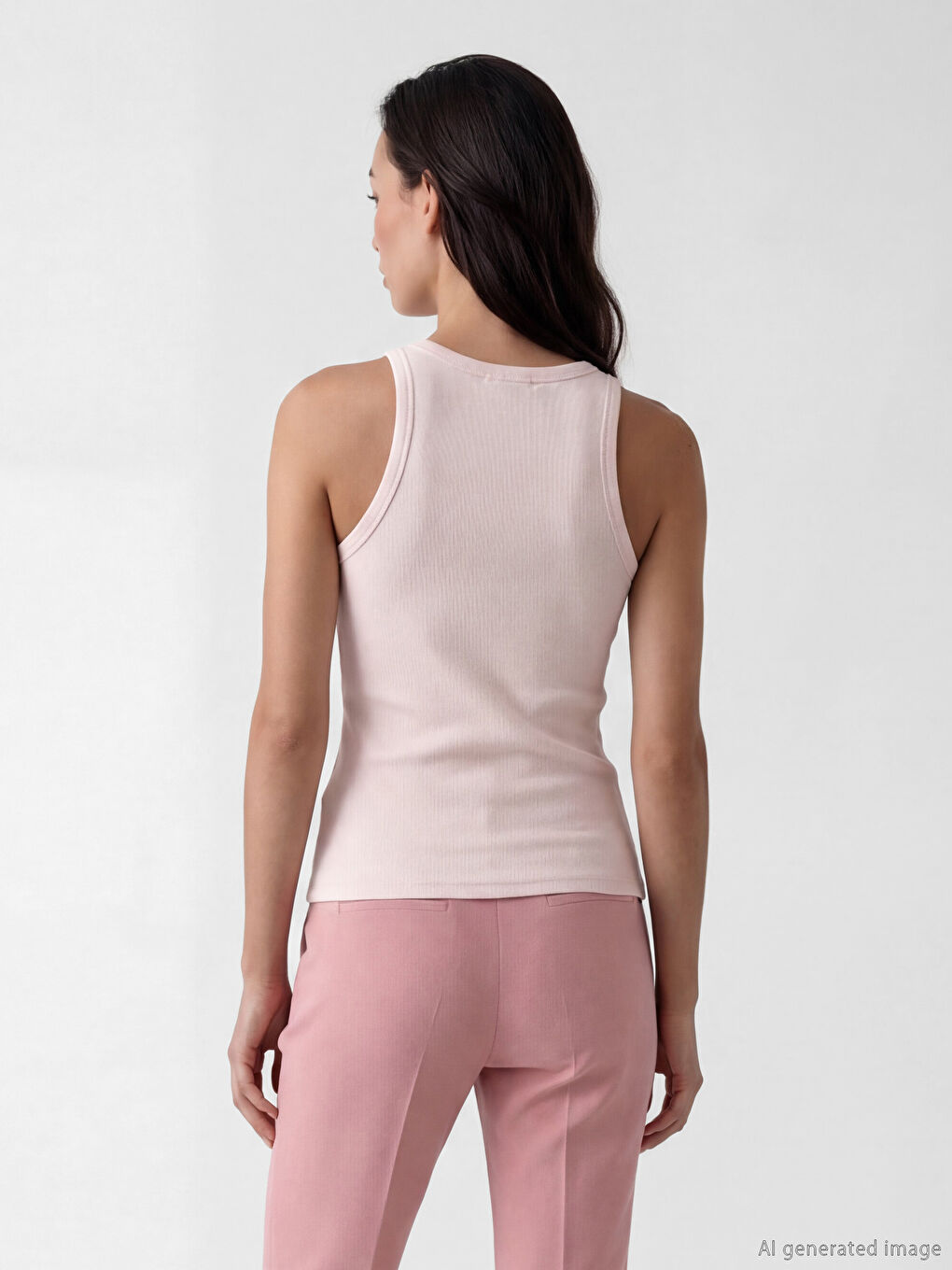 Pembe Bisiklet Yaka Kadın Atlet	-2