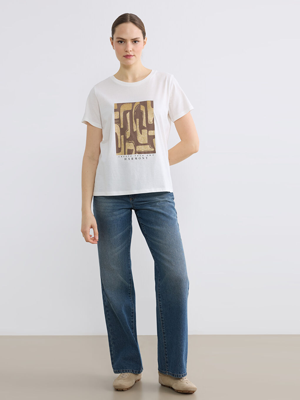 Woman ECRU T-Shirt-1