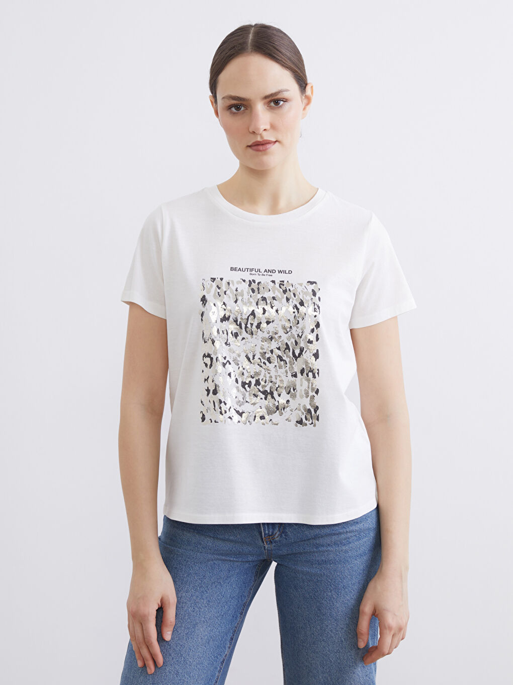 Crew Neck Printed Women's T-Shirt