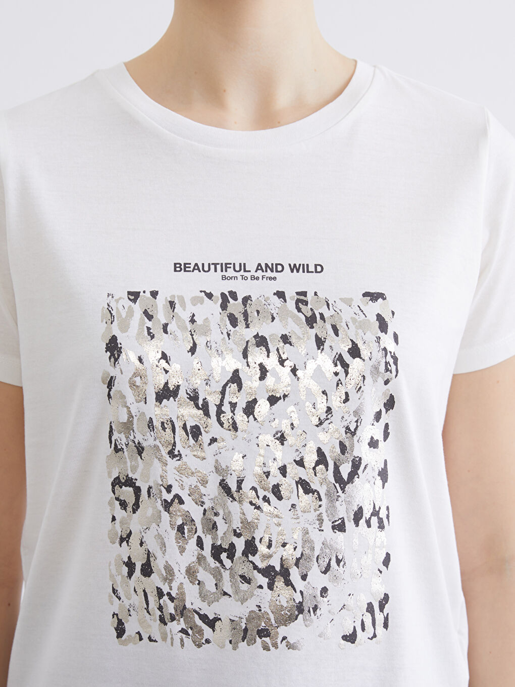 Crew Neck Printed Women's T-Shirt-2