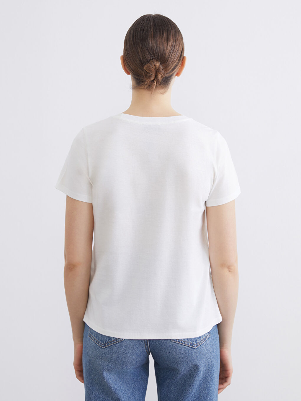 Crew Neck Printed Women's T-Shirt-3