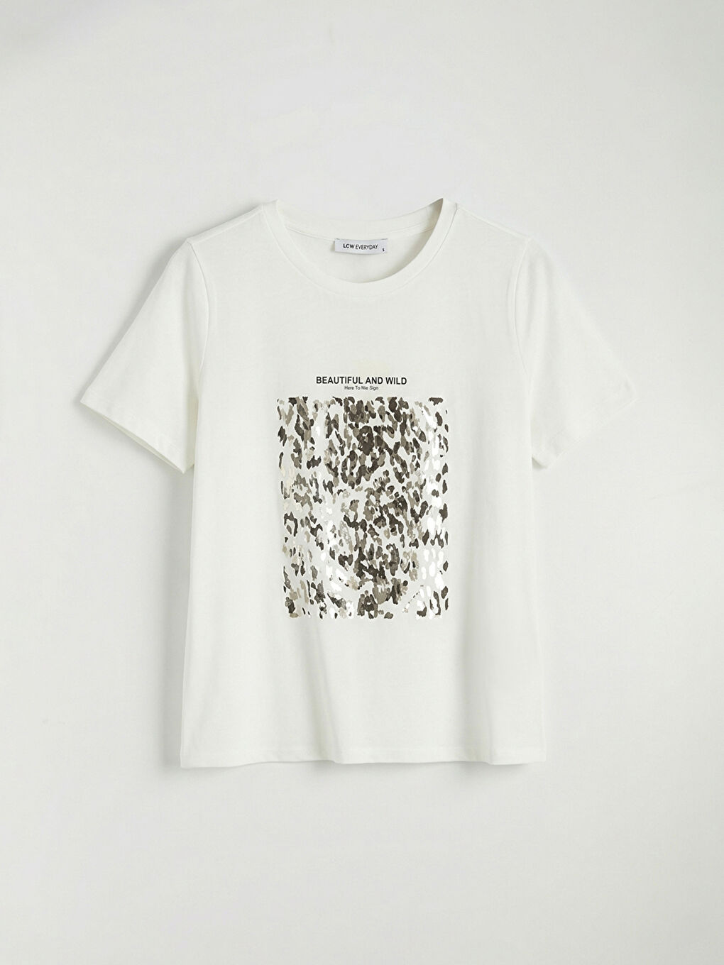 Crew Neck Printed Women's T-Shirt-4