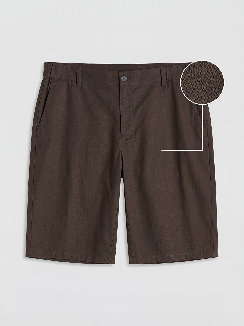 Standard Fit Linen Look Men's Shorts-2