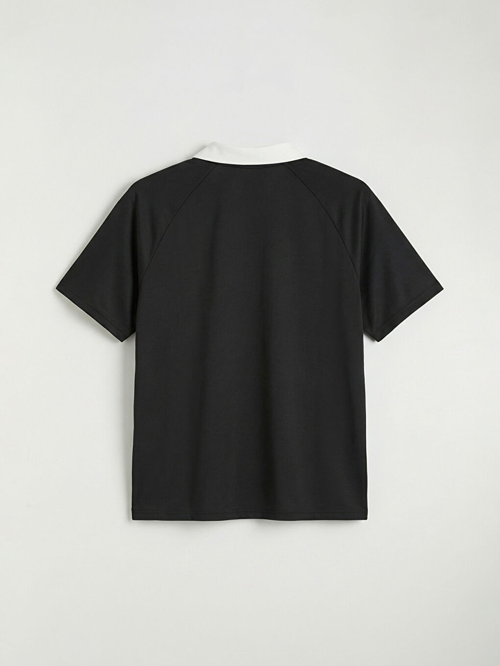 Siyah Oversize Baskılı Erkek Polo Yaka Tişört-5