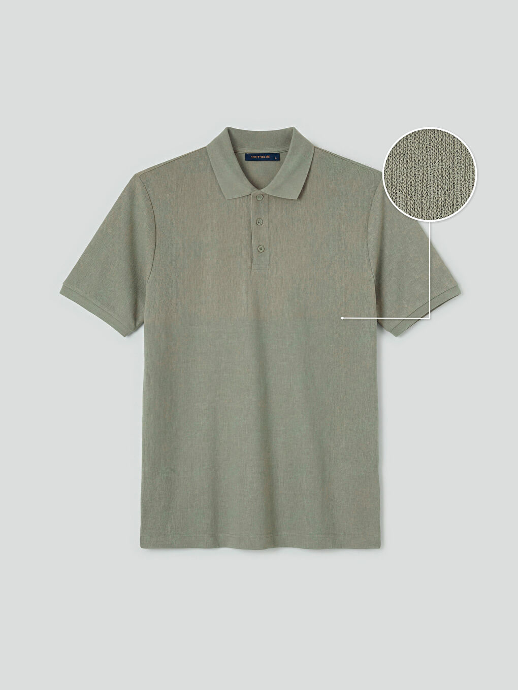 Gri Polo Yaka Dokulu Erkek Tişört