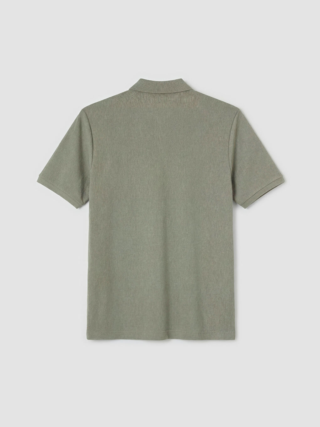 Gri Polo Yaka Dokulu Erkek Tişört-1