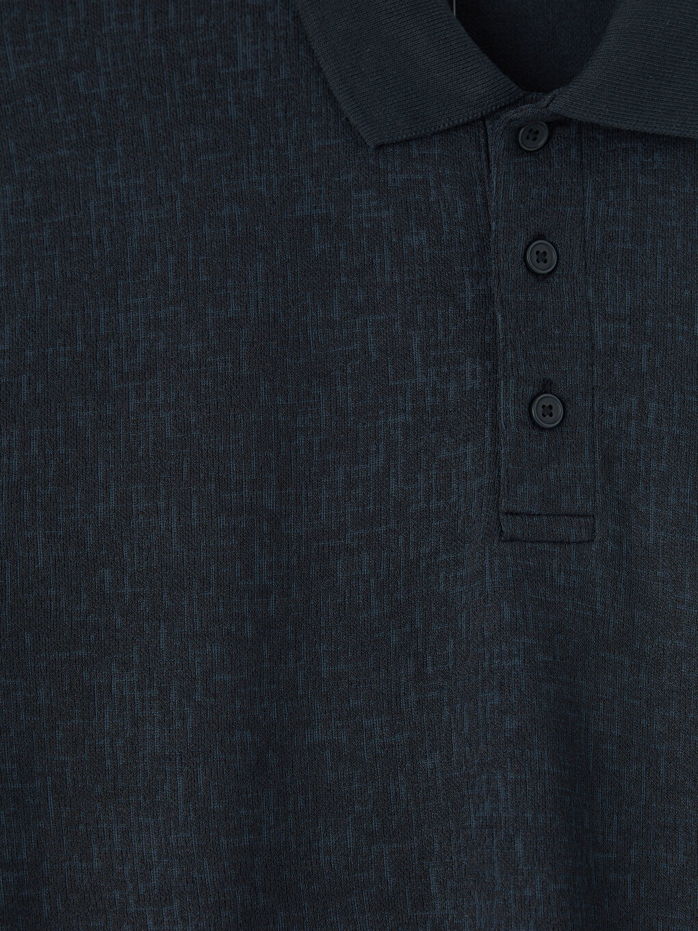 Lacivert Polo Yaka Dokulu Erkek Tişört-2