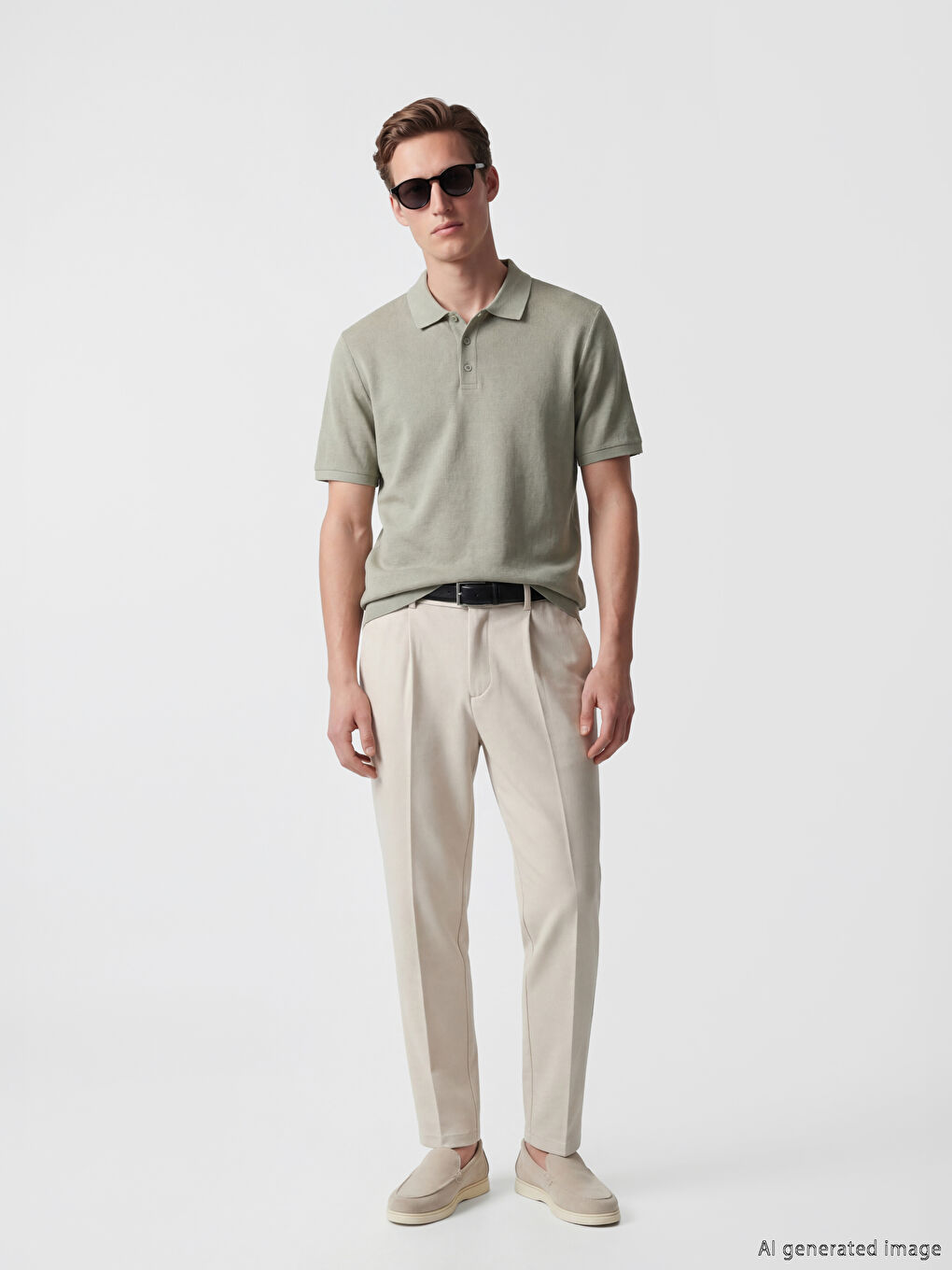 Polo Collar Textured Men's T-Shirt-1