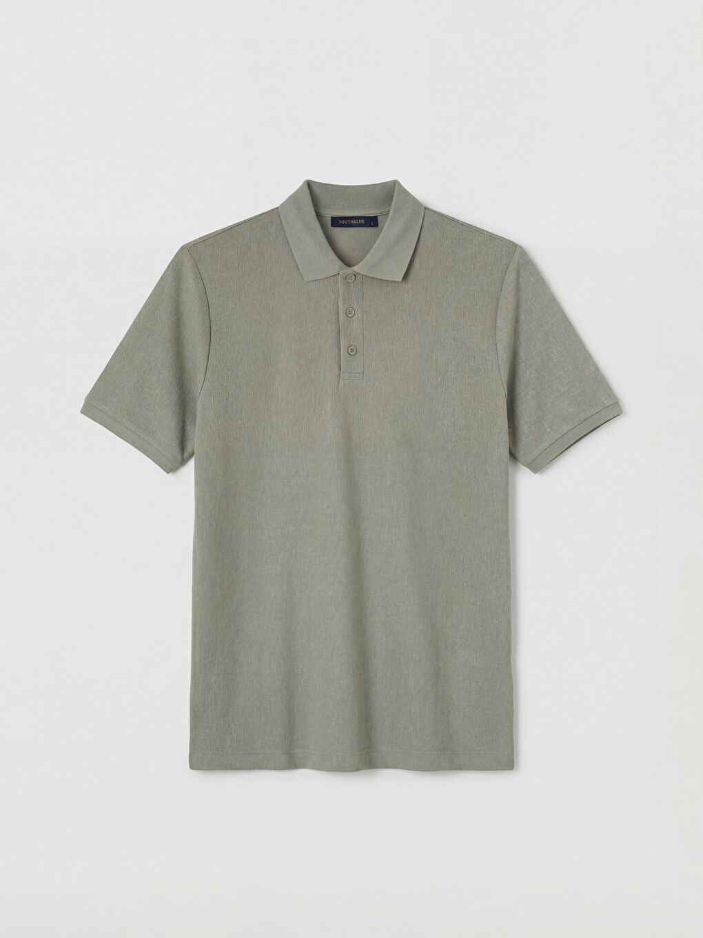 Polo Collar Textured Men's T-Shirt-4