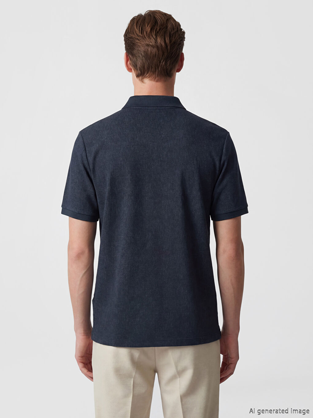 Polo Collar Textured Men's T-Shirt-3