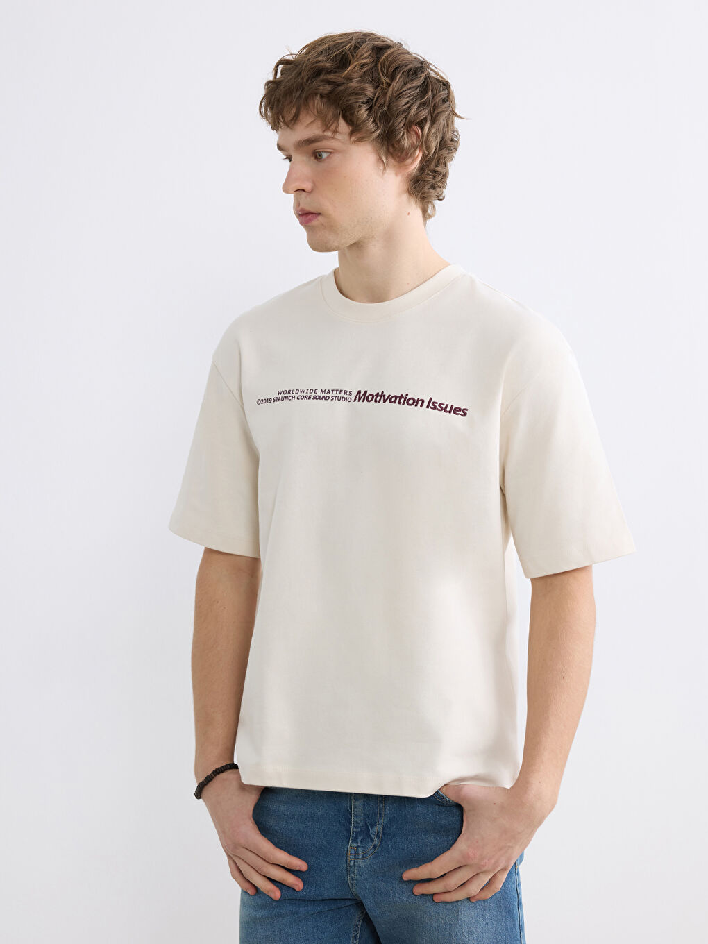 Men's Crew Neck Printed Jersey T-Shirt