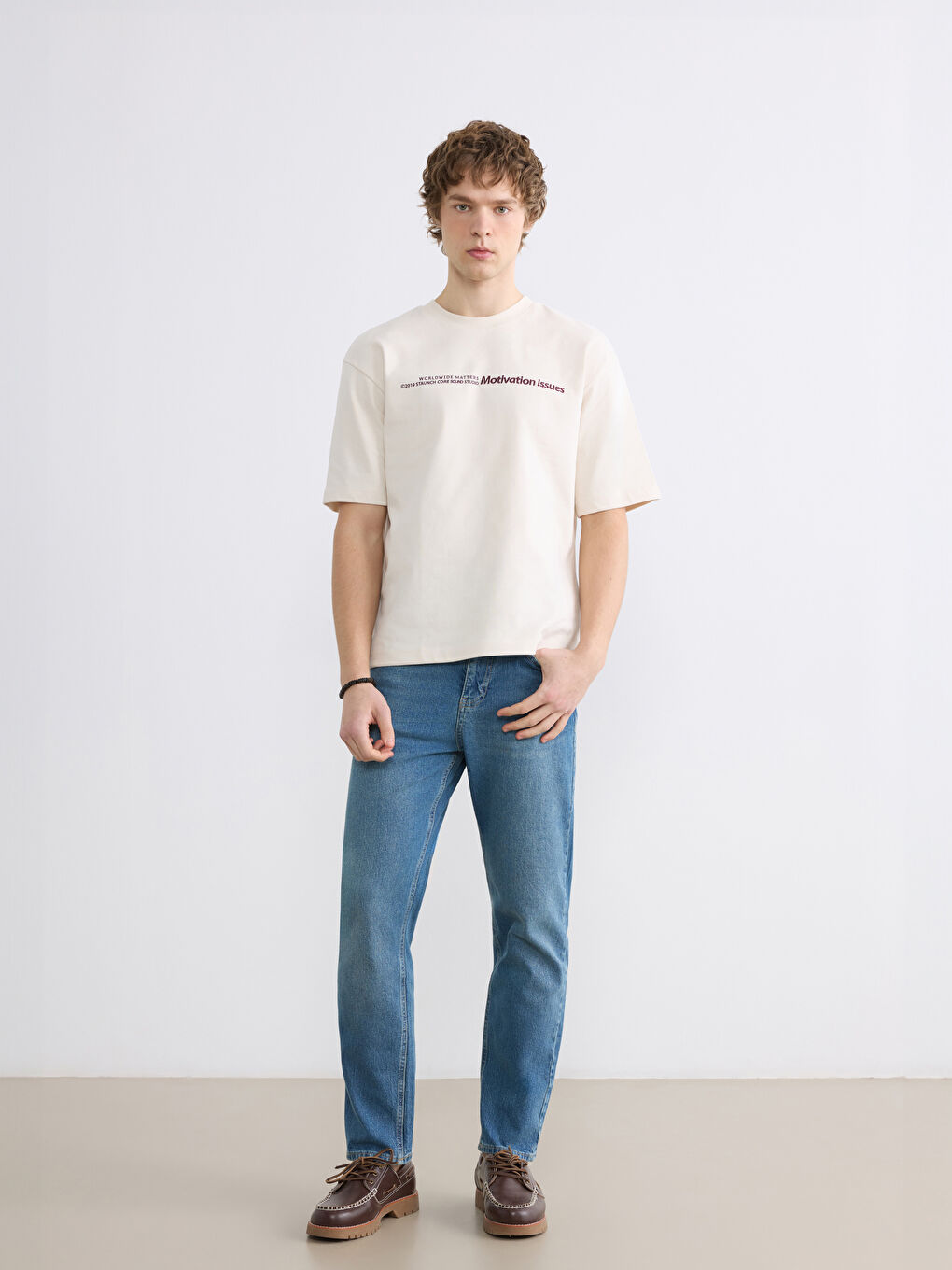 Men's Crew Neck Printed Jersey T-Shirt-1